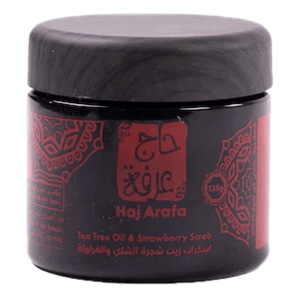 Haj Arafa Tea Tree Oil and Strawberry Scrub - 135 gm