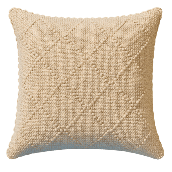 RicRac Kilim Cushion- Beige & White Criss Cross