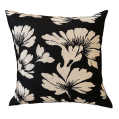 Minilet Black Floral Canvas Cushion Cover