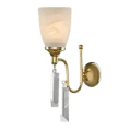 Asfour Crystal Alabaster - 1 Bulb - Gold - Drop Clear