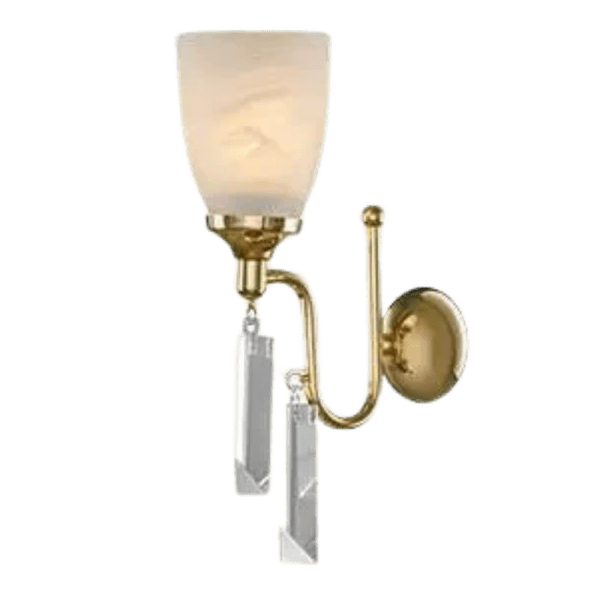 Asfour Crystal Alabaster - 1 Bulb - Gold - Drop Clear