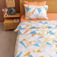 nit-home - Triangle Printed Duvet Cover Set - Orange Blue