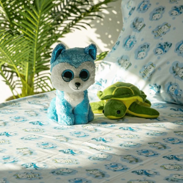 nit-home - Blue Flat sheet For Kids – Single – Printed – (300 TC ) 100% Egyptian cotton