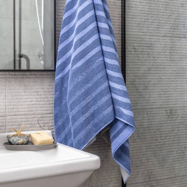 nit-home - Terry Jacquard Bath Towel Cross - L.Blue