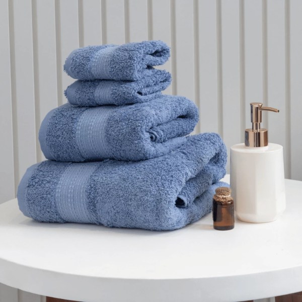 nit-home - Moonlight Blue Towel Set -Solid (650 GSM) 100% Egyptian Cotton