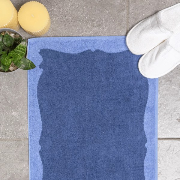 nit-home - Frame Jacquard Bath Mat - Blue