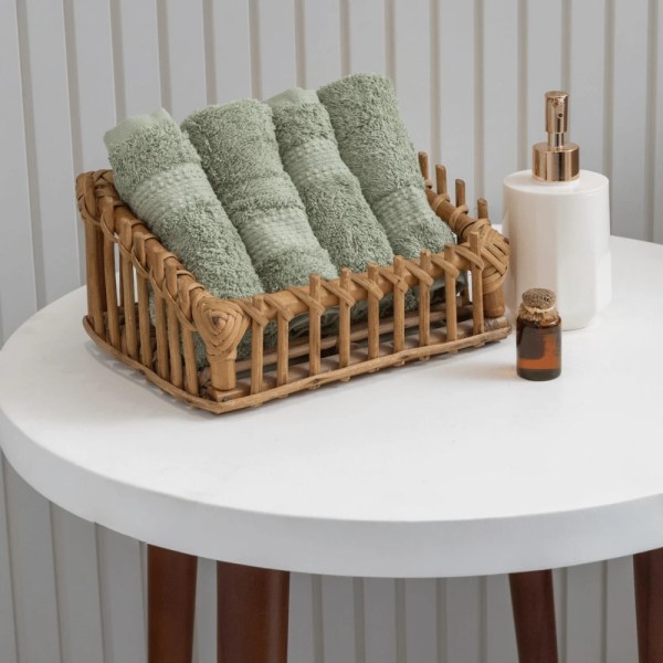 nit-home - Grey 4 pieces Face Towels Set – Solid (650 GSM) 100% Egyptian Cotton