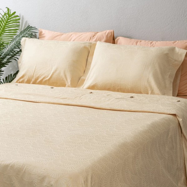 nit-home - Natural Linen Duvet Cover Set – Califorina King – (800 TC) 100% Egyptian Cotton - Shells