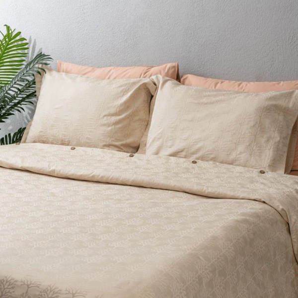 nit-home - Natural Linen Duvet Cover Set – Califorina King – (800 TC) 100% Egyptian Cotton - Trees