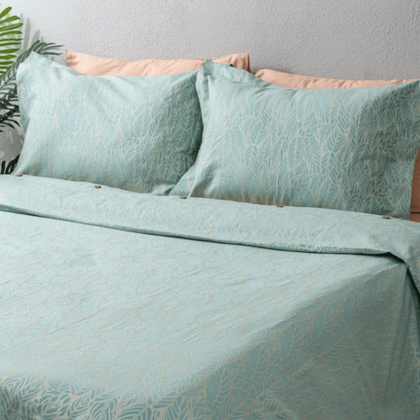 nit-home - Mint Duvet Cover Set – Califorina King – (800 TC) 100% Egyptian Cotton - Leafs