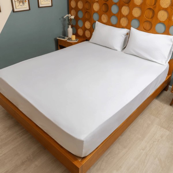 nit home - Fitted Sheet Set plain - White