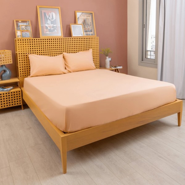 nit home - Fitted Sheet Set plain - Terracotta - Multiple sizes