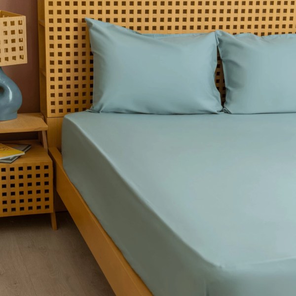 nit home - Fitted Sheet Set plain - Cool Green - Multiple sizes