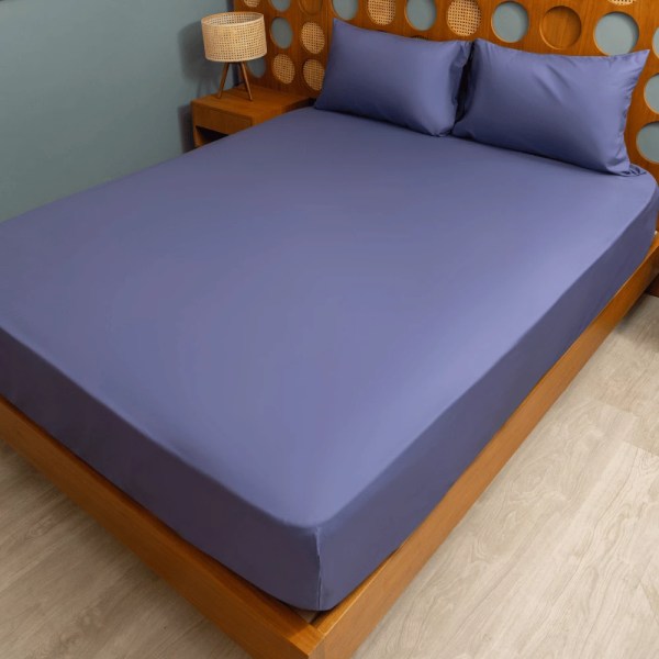 nit home - Fitted Sheet Set plain - Blue - Multiple sizes