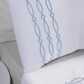 nit home - Embroidery Flat Sheet Set - White L.Blue - Multiple sizes