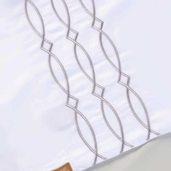 nit home - Embroidery Flat Sheet Set - White Grey - Multiple sizes