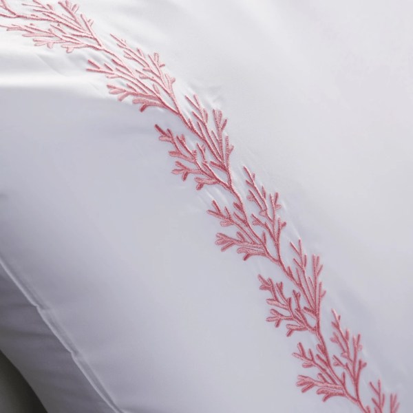 nit home - Embroidery Flat Sheet Set - White Coral - Multiple sizes