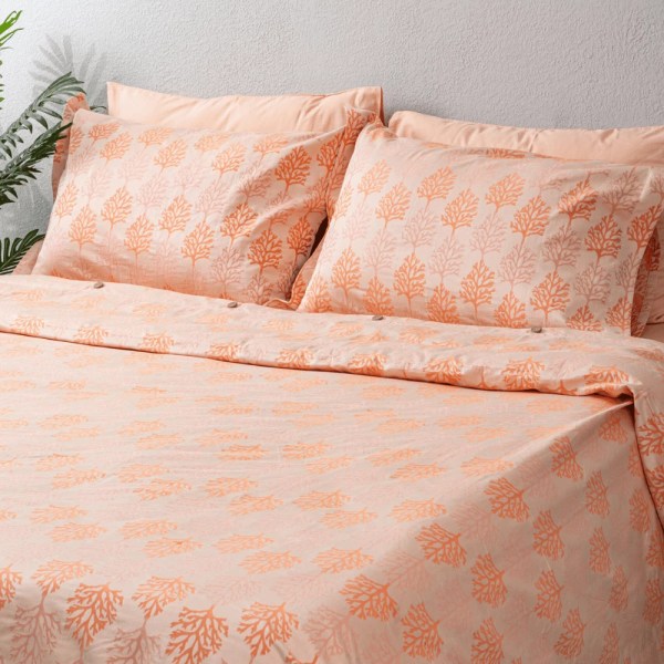 nit home - Coral Duvet Cover Set – Califorina King – (800 TC) 100% Egyptian Cotton - Trees