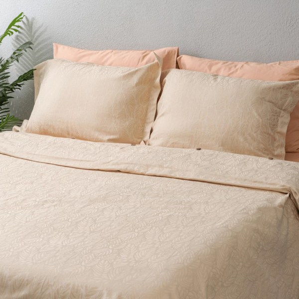 nit home - Coral Duvet Cover Set – Califorina King – (800 TC) 100% Egyptian Cotton - Leafs