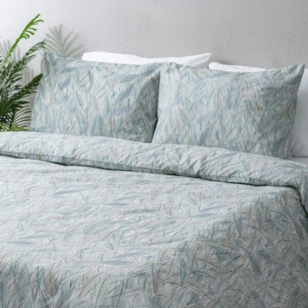 nit home - Blue Duvet Cover Set – King – (300 TC) 100 Egyptian Cotton - Leafs