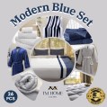 TM home - Modern Blue Set with Premium Towels, Bath Mats & Accessories