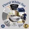 TM home - Floral White Set – Luxurious 31 Piece Set & Complete Bedroom Essentials