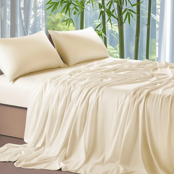 TM home - Luxury Cotton Flat Sheets with Satin Feel – 3-Piece Set - Multiple sizes - Multiple colors