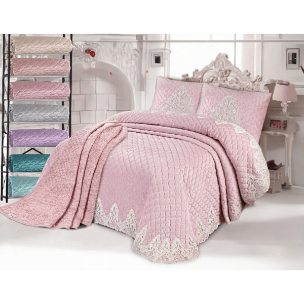 Gloria & Lawendy Summer Multi Colors Velvet Blanket - 3 Pieces