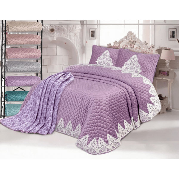 Gloria & Lawendy Summer Multi Colors Velvet Blanket - 3 Pieces