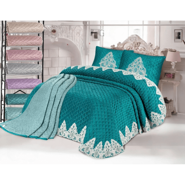 Gloria & Lawendy Summer Multi Colors Velvet Blanket - 3 Pieces