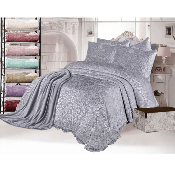 Gloria & Lawendy Multi Colors Blanket & Comforter Set Model 1015 - 4 Pieces
