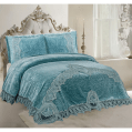 Gloria & Lawendy Multi Color Velvet Bedspread - 4 Pieces
