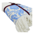 jacquradina - Tulip towel - 50×100 - white x blue