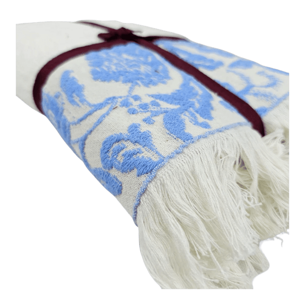 jacquradina - Tulip towel - 50×100 - white x blue