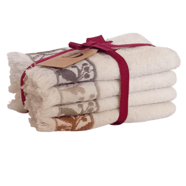 jacquradina - Tulip towel set - 30x30 - White , Beige , Pistachio , Black