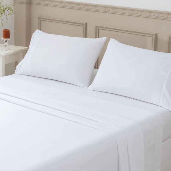TM home - Luxury Cotton Flat Sheets with Satin Feel – 3-Piece Set - Multiple sizes - Multiple colors