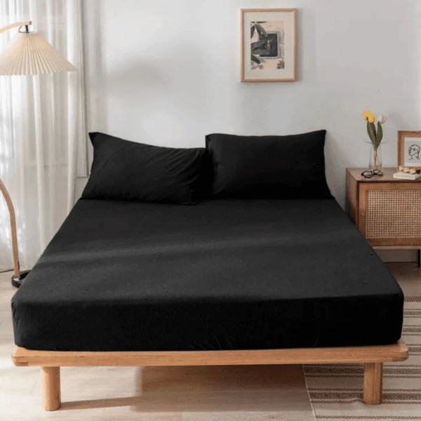 TM home - Luxurious Cotton Fitted Sheet Set with Satin Feel – 3-Piece Collection - Multiple sizes - Multiple colors