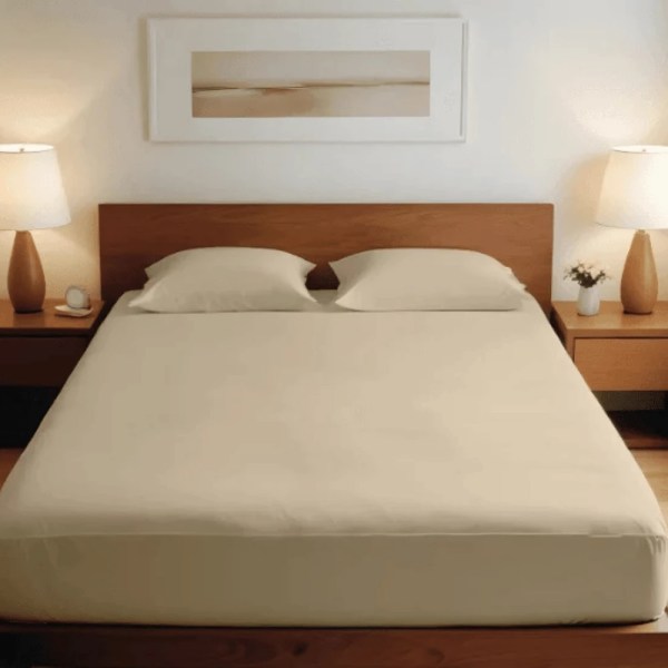 TM home - Luxurious Cotton Fitted Sheet Set with Satin Feel – 3-Piece Collection - Multiple sizes - Multiple colors