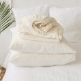 TM home - Luxurious Cotton Fitted Sheet Set with Satin Feel – 3-Piece Collection - Multiple sizes - Multiple colors