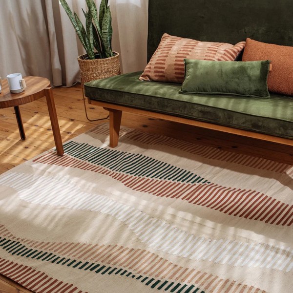 kiliim Hatches Rug , 100% cotton & multi Sizes