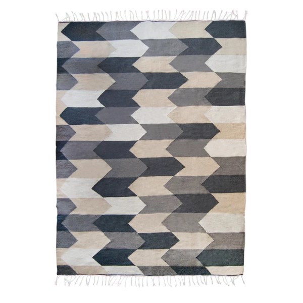 kiliim Neutral Chevron Rug , 100% cotton & one size 1.5×2 m