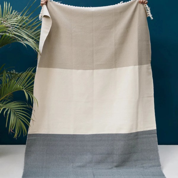 kiliim Navy & Beige Throw , one Size : 130×170 cm
