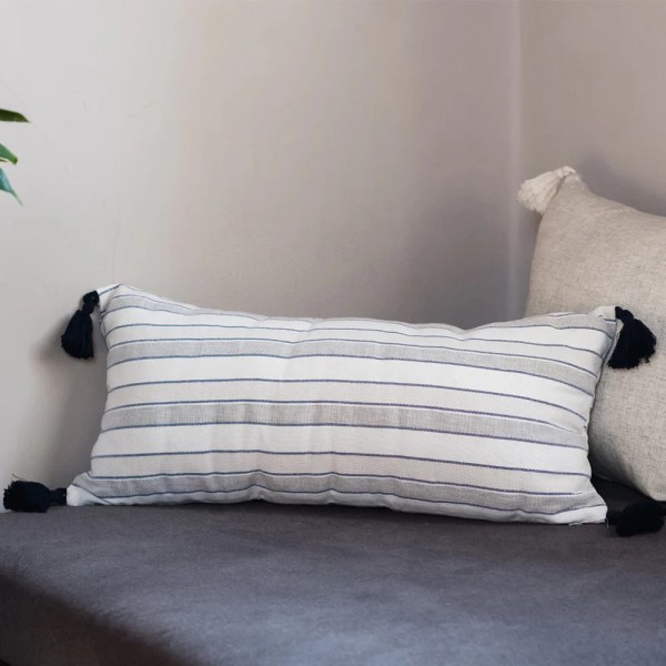 kiliim Muted Strips Akhmim Cushion , 100 % Cotton & one Size: 50 X 50 cm