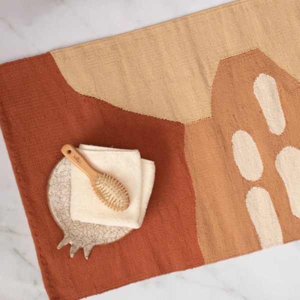 kiliim Mud Bricks Bath Mat , 100 % Cotton & one Size: 50 X 80 cm
