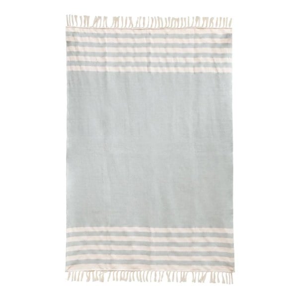 kiliim Mint Stripes Throw , 100% cotton & one Size: 130×170 cm