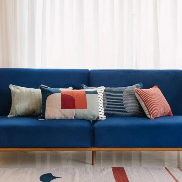 kiliim Mint Archways Cushion , 100% cotton & Size: 50×50 cm