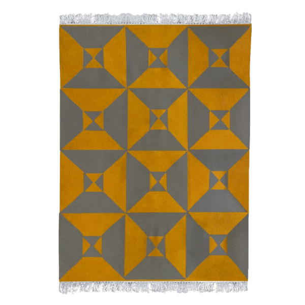 kiliim - Grey Yellow Arrows Rug