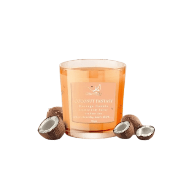 Zein - Cup of massage candle and body butter 2 in 1 100% natural with cotton or wick and eco friendlyContains coccnut scent - 100 ml