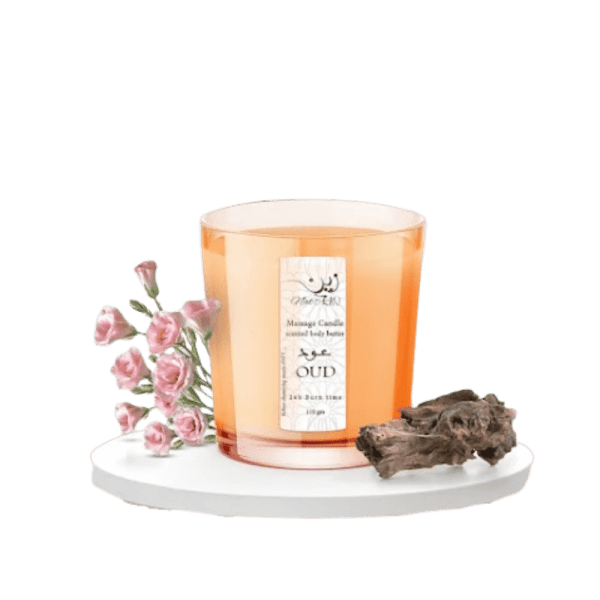 Zein - Cup of massage candle and body butter 2 in 1 100% natural with cotton or wick and eco friendlyContains Oud Bouquet scent - 120 ml