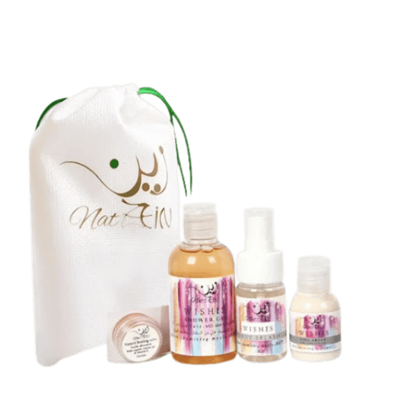 Zein - Body care set 4 pcs, Wishes, (body splash30 ml, shower gel 100 ml, body lotion 30 ml, Vaseline alternative 5gm)
